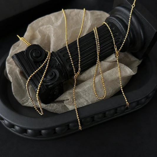 Adjustable gold-tone bead chain necklace for Ruiyu pendants