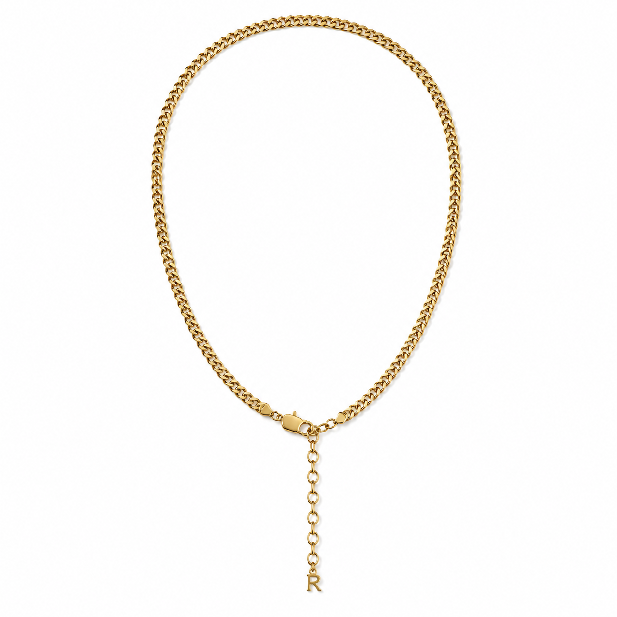 0.3CM SILVER CUBAN CHAIN NECKLACE PLATED WITH 18K GOLD