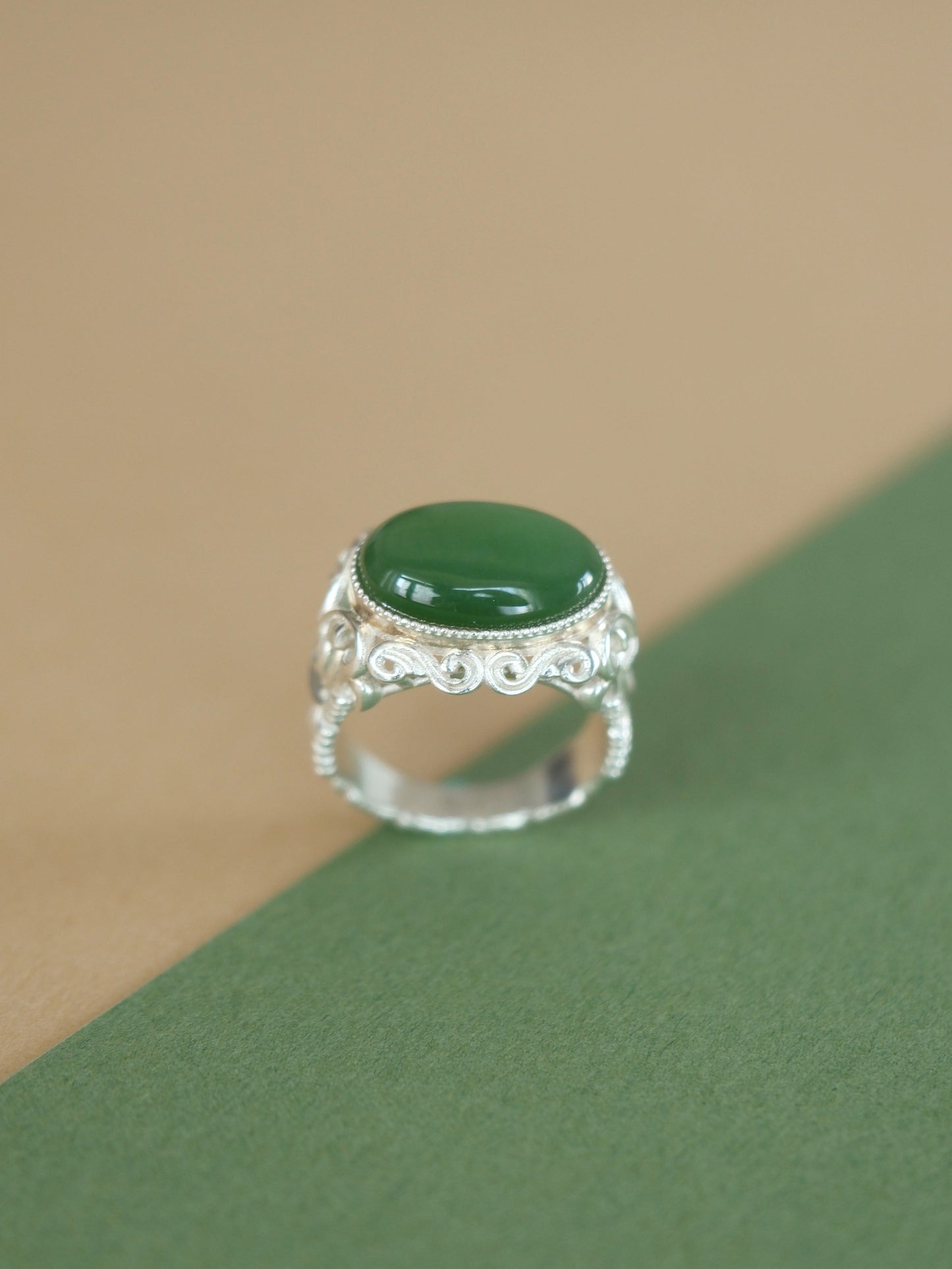Minimalist Hetian Jade Ring