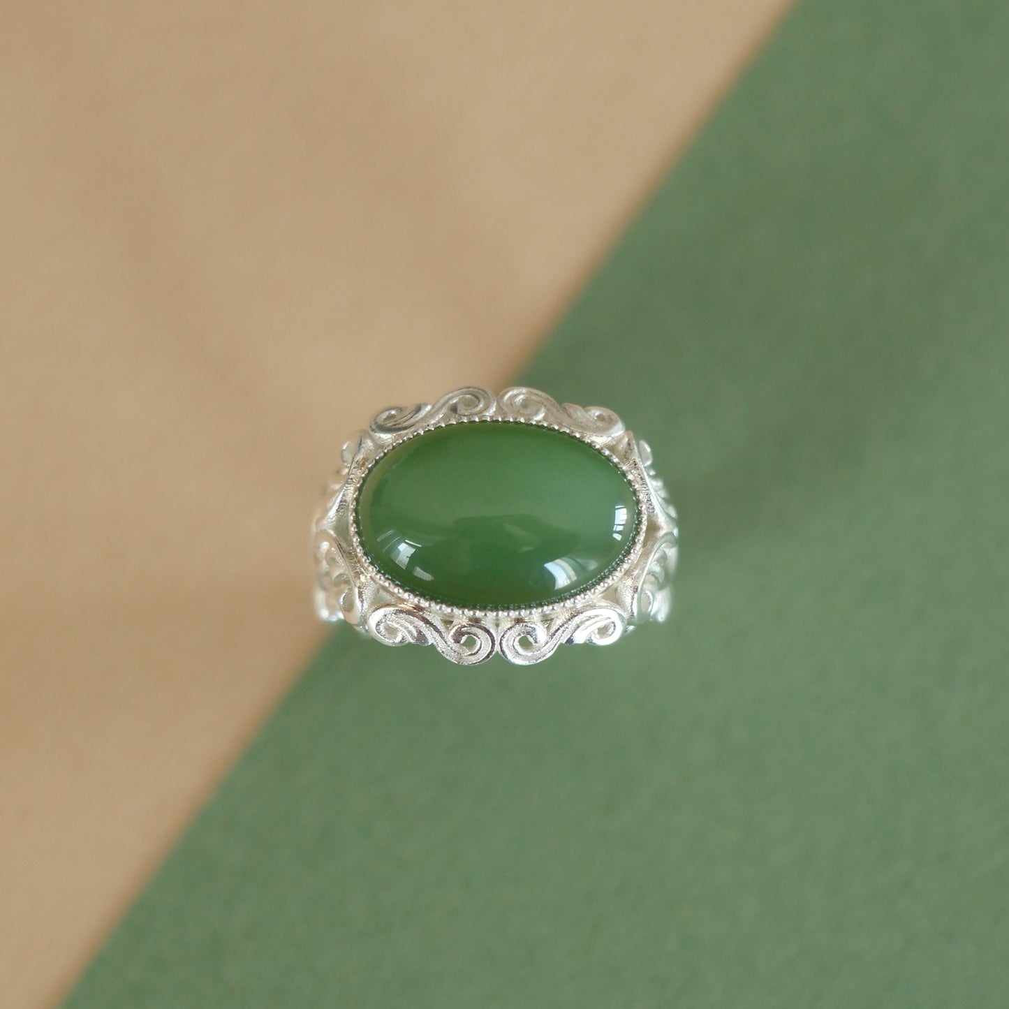 Minimalist Hetian Jade Ring