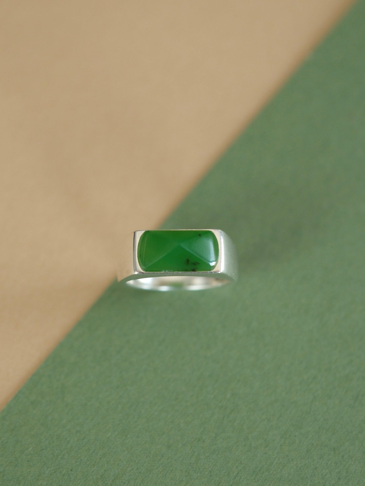 Minimalist Hetian Jade Ring