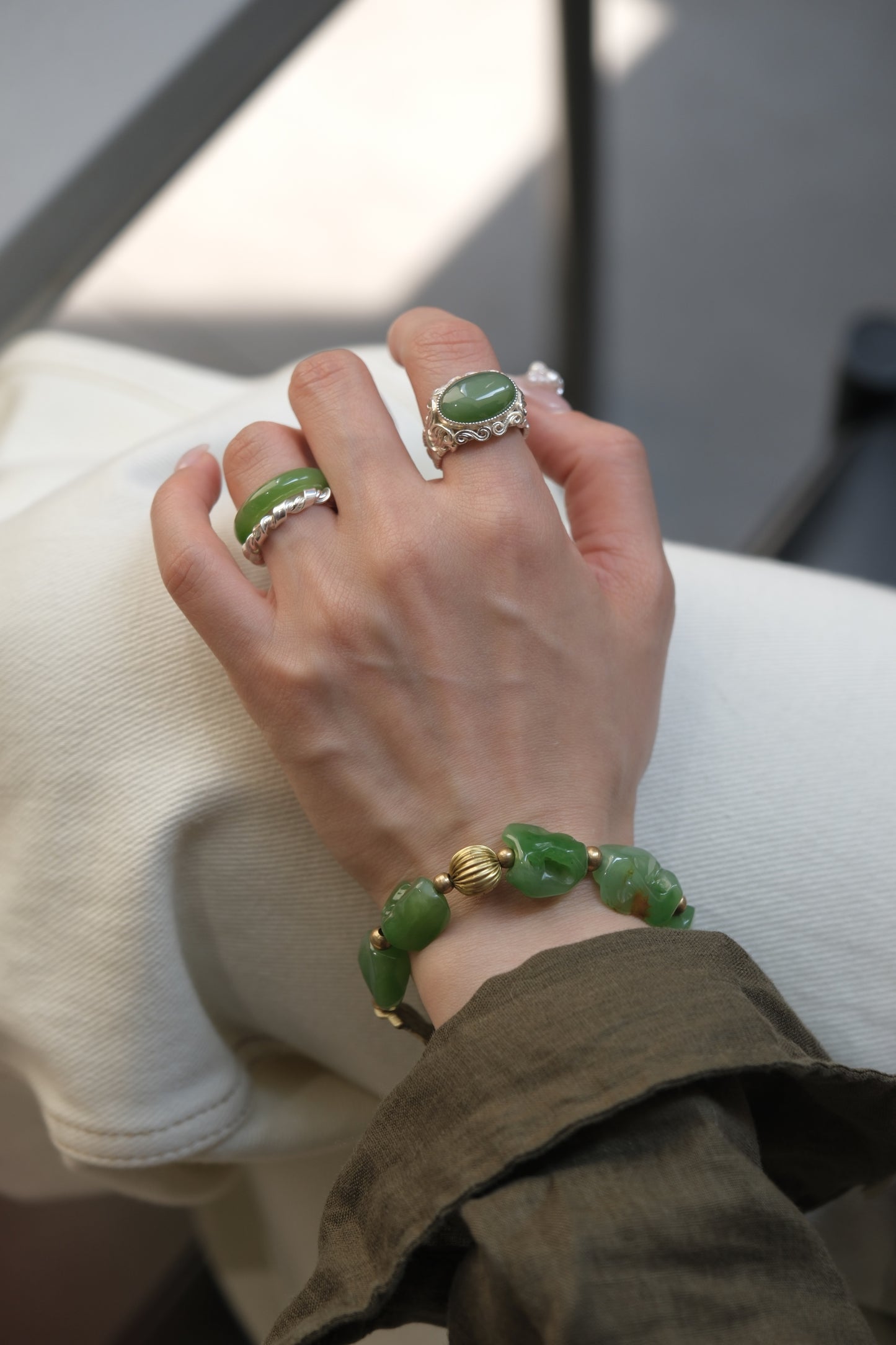 Minimalist Hetian Jade Ring