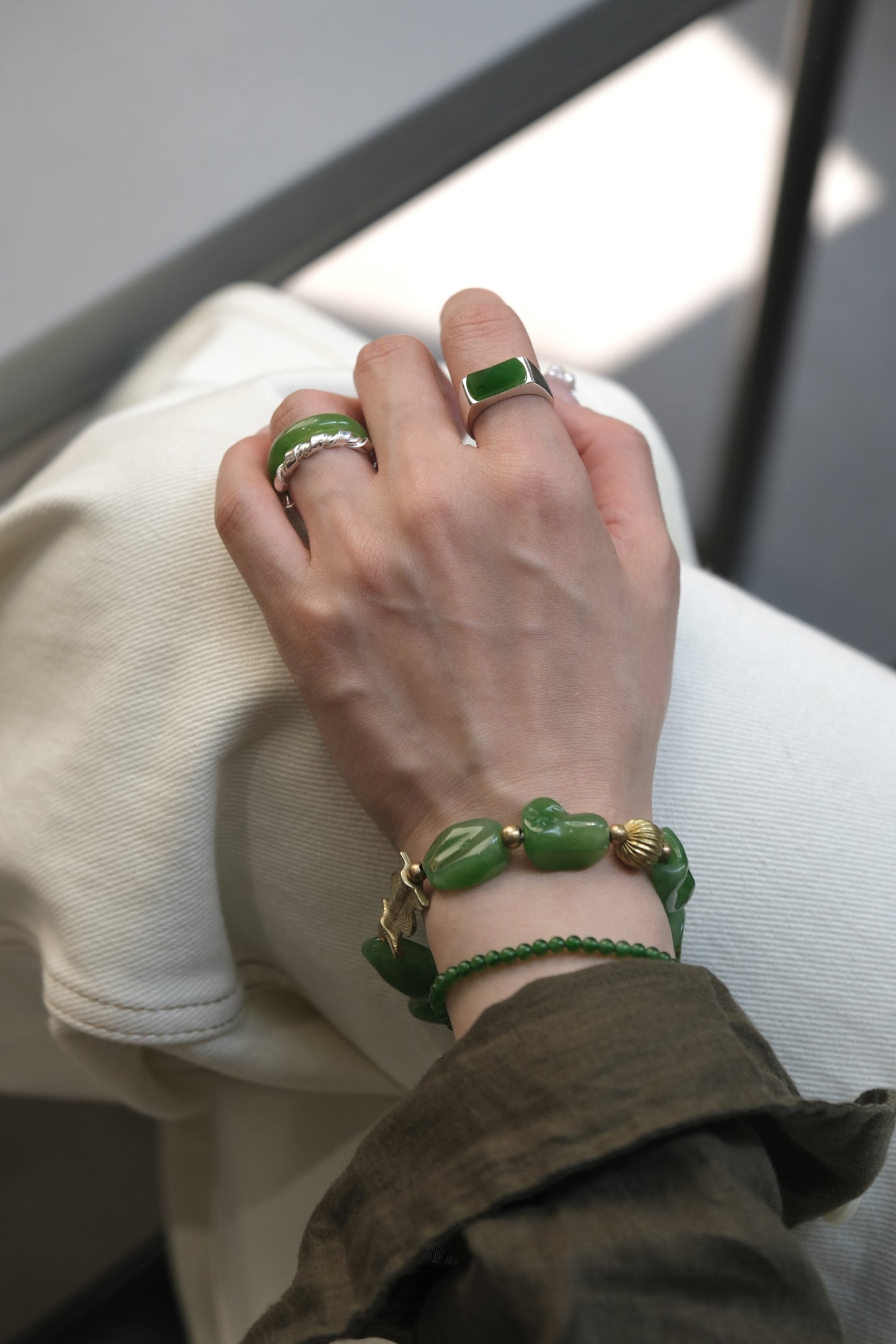 Minimalist Hetian Jade Ring