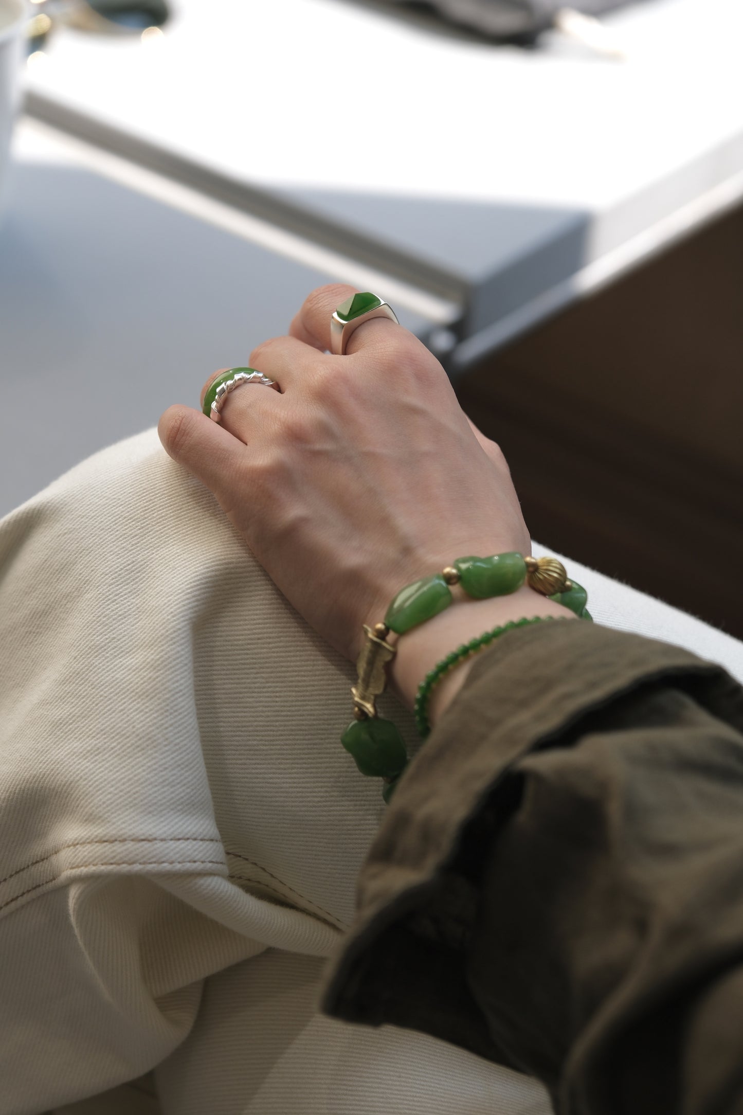 Minimalist Hetian Jade Ring