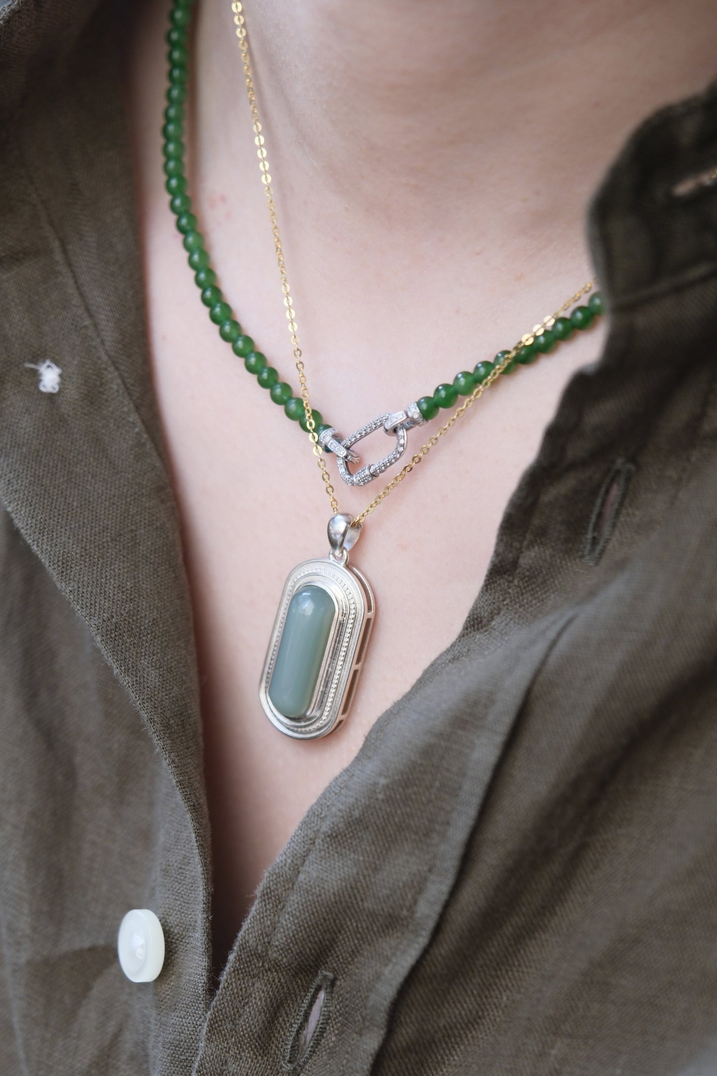 Pharaoh’s Legacy | Pastel Green Hetian Jade Pendant | Timeless Royalty