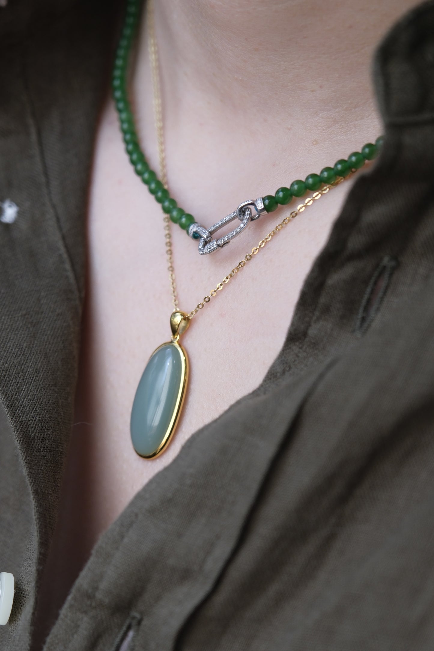 Morandi Pastel Green Hetian Jade Pendant | Serenity & Timeless Charm