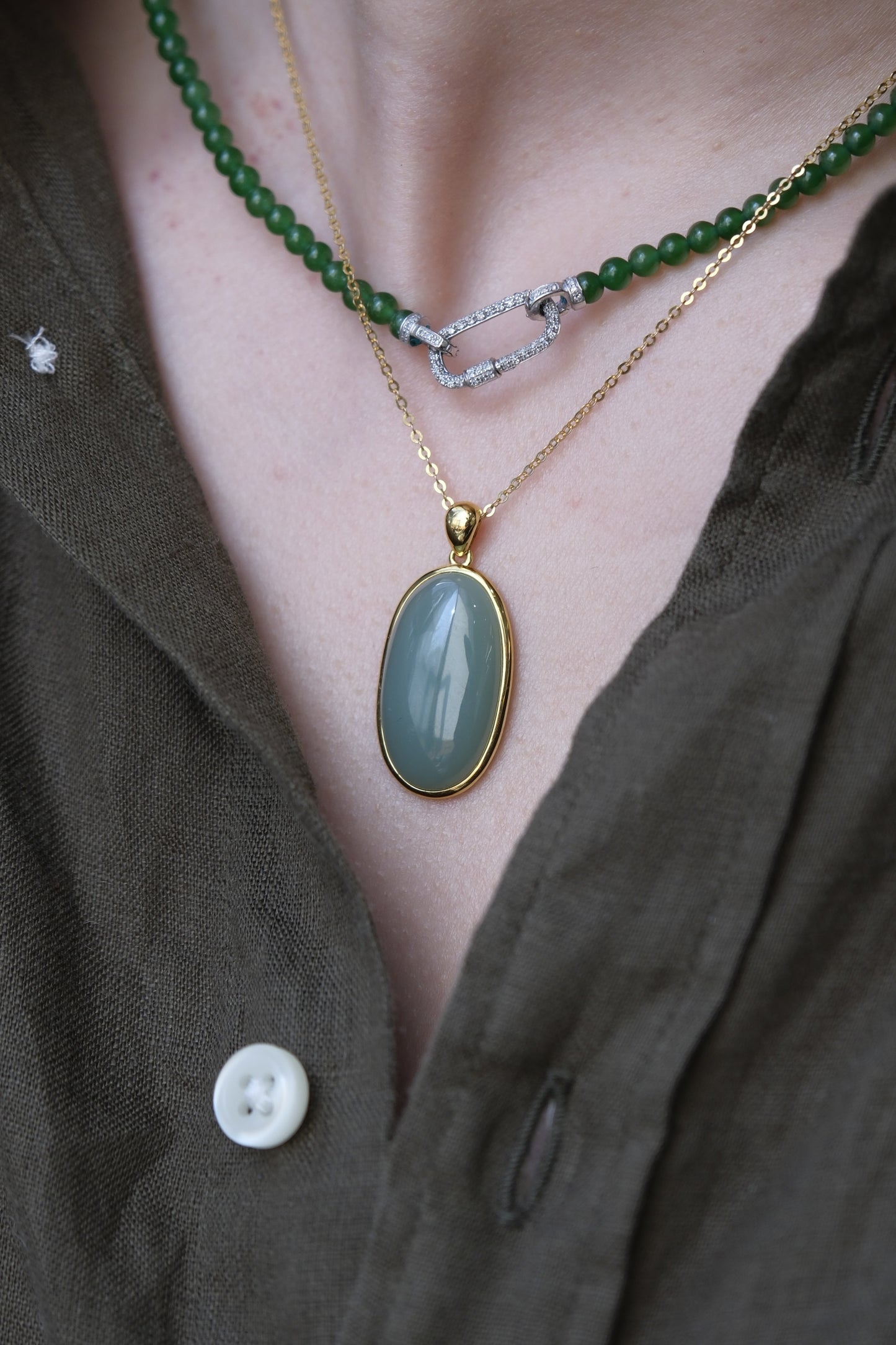 Morandi Pastel Green Hetian Jade Pendant | Serenity & Timeless Charm