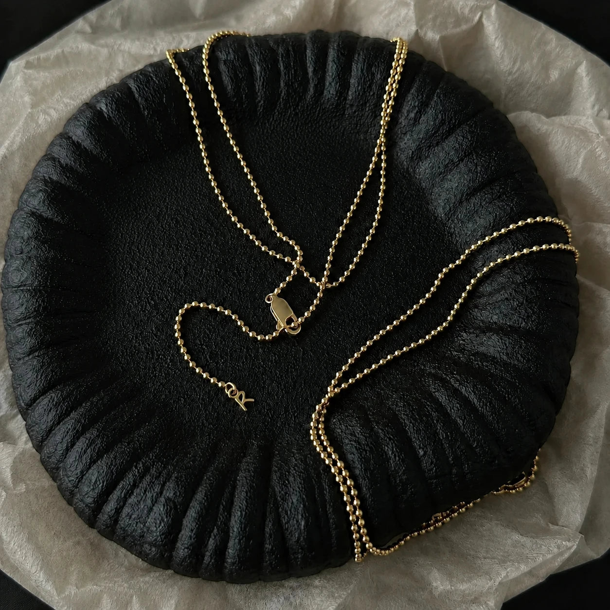 Adjustable gold-tone bead chain necklace for Ruiyu pendants
