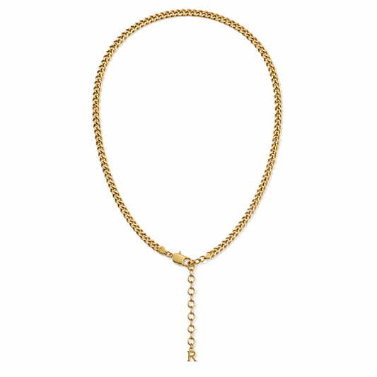 0.3CM SILVER CUBAN CHAIN NECKLACE PLATED WITH 18K GOLD