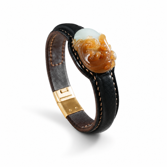DRAGON JADE LEATHR BRACELET