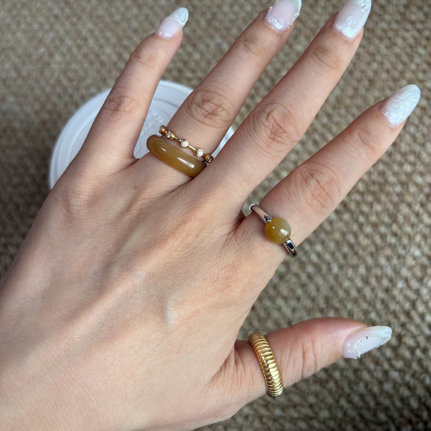 CANDY YELLOW JADE RING