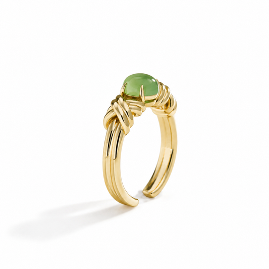 VINTAGE APPLE-GREEN JADE CROSSOVER RING