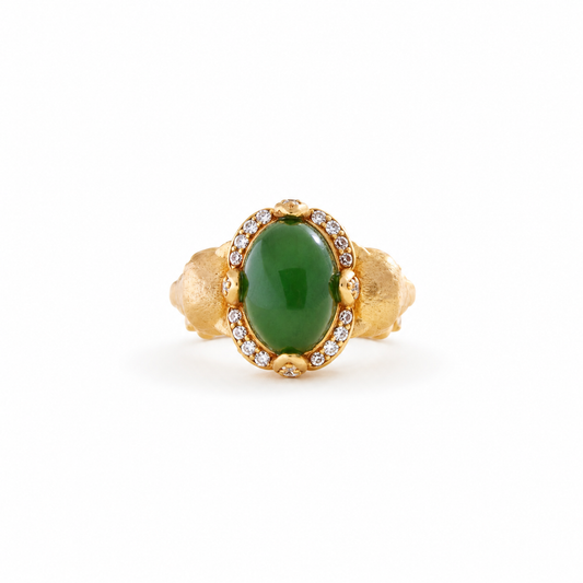 PROWLING PANTHER GREEN JADE WRAP RING