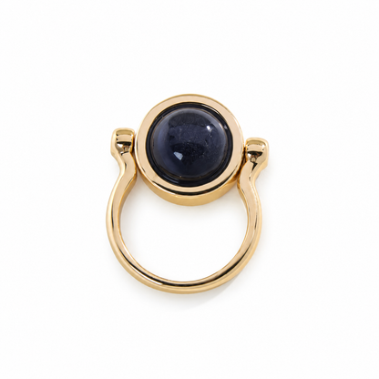 FLIP SPARKLE BLACK JADE RING