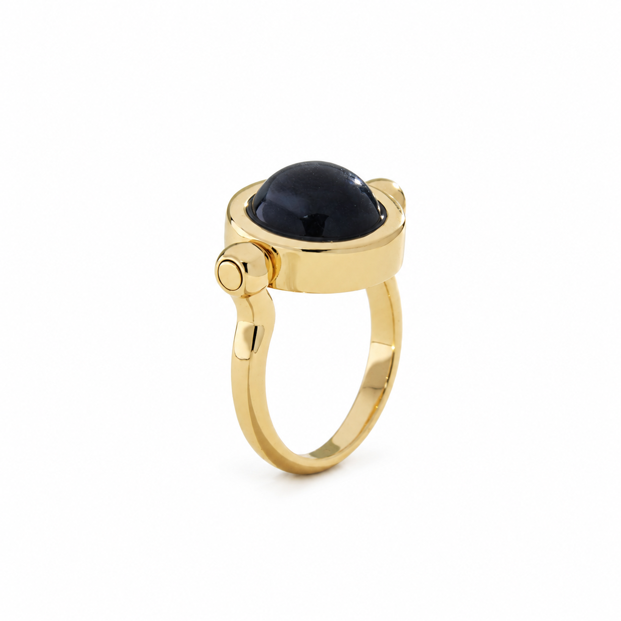FLIP SPARKLE BLACK JADE RING