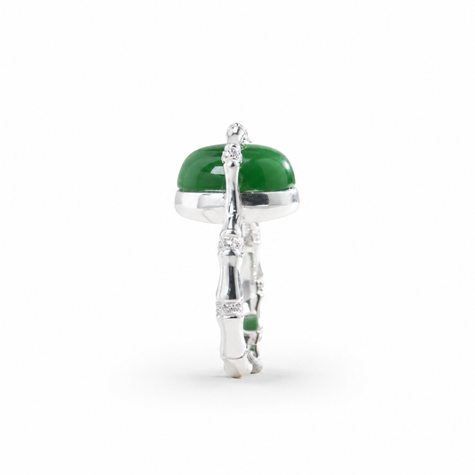 LUCKY BAMBOO "RISING SUCCESS" GREEN JADE RING
