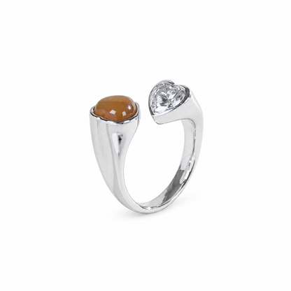 TWO HEARTS SUGAR JADE PROMISE RING