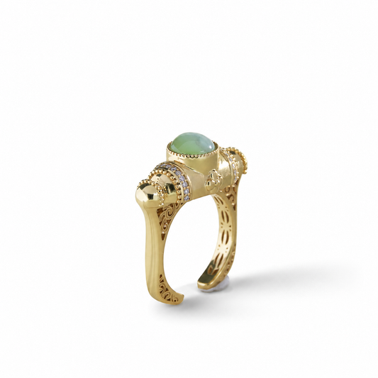  PRAYER-WHEEL SPINNER JADE RING