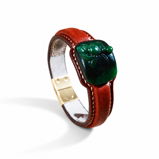LOTUS JADE LEATHER BRACELET