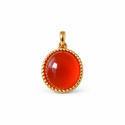 ROUND RED AGATE PENDANT