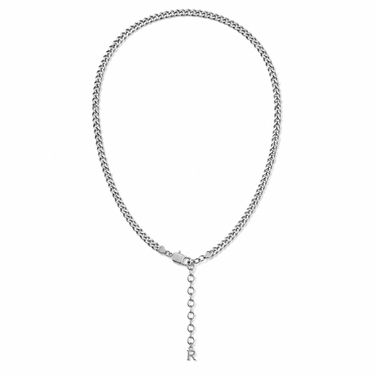 0.3CM SILVER CUBAN CHAIN NECKLACE PLATED WITH 18K GOLD