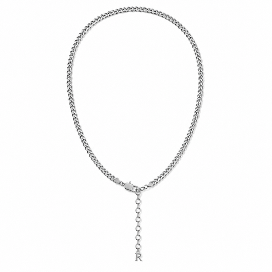 0.3CM SILVER CUBAN CHAIN NECKLACE PLATED WITH 18K GOLD