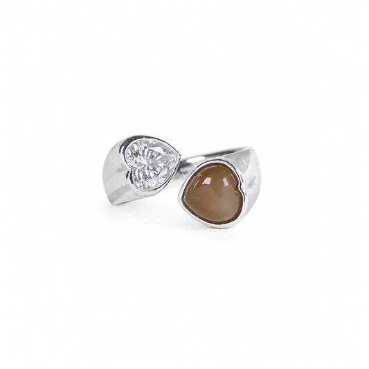 TWO HEARTS SUGAR JADE PROMISE RING