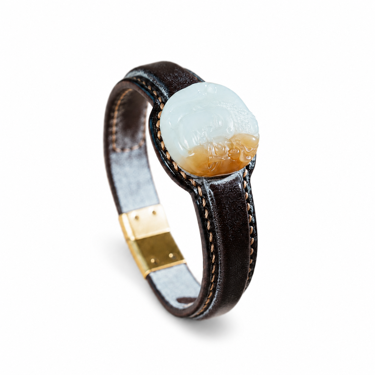 DUALITY JADE LEATHER BRACELET – BLACK & WHITE