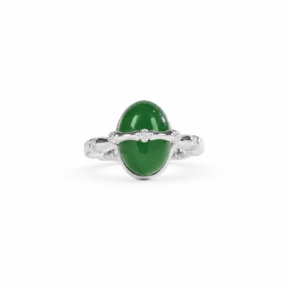 LUCKY BAMBOO "RISING SUCCESS" GREEN JADE RING