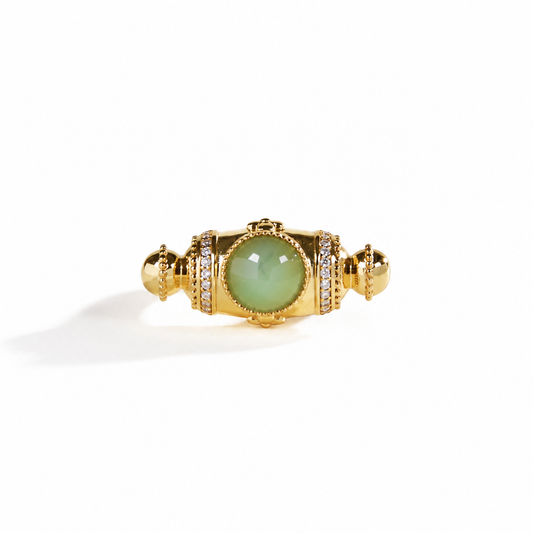  PRAYER-WHEEL SPINNER JADE RING